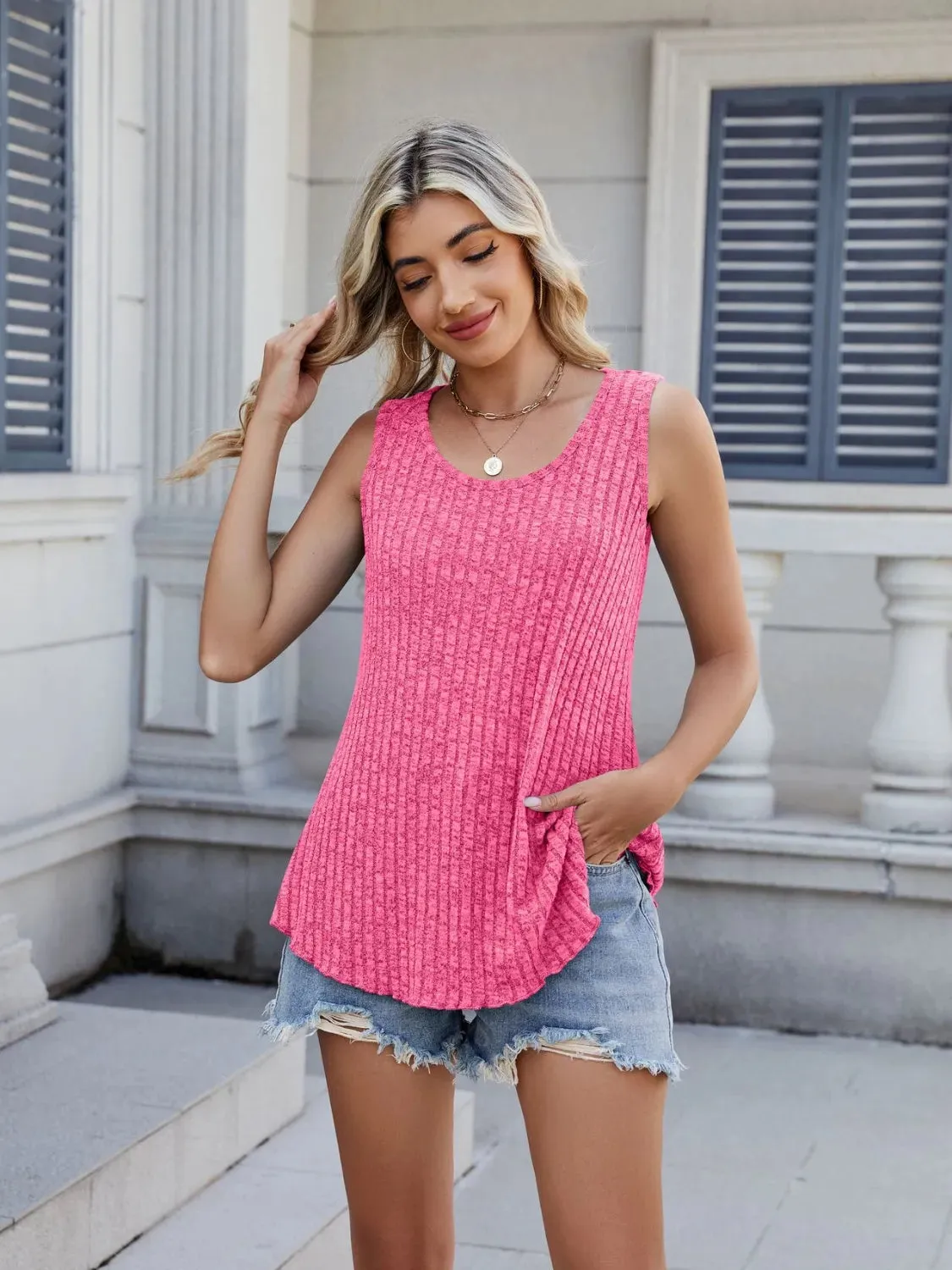 Ribbed Round Neck Tank sold by Gigi Laurent product image thumbnail 4