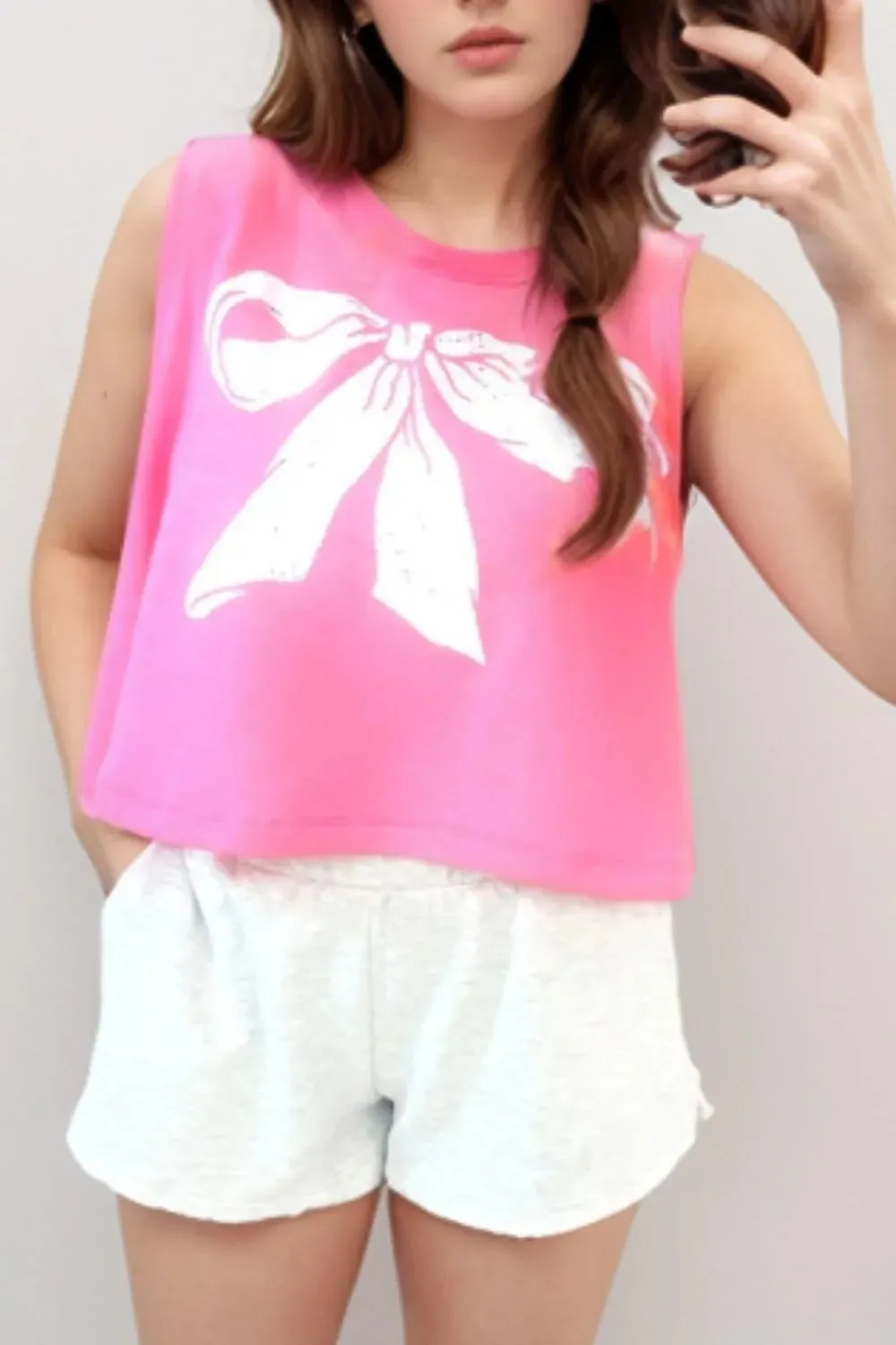 Bow Print Boxy Fit Tank Top sold by Gigi Laurent