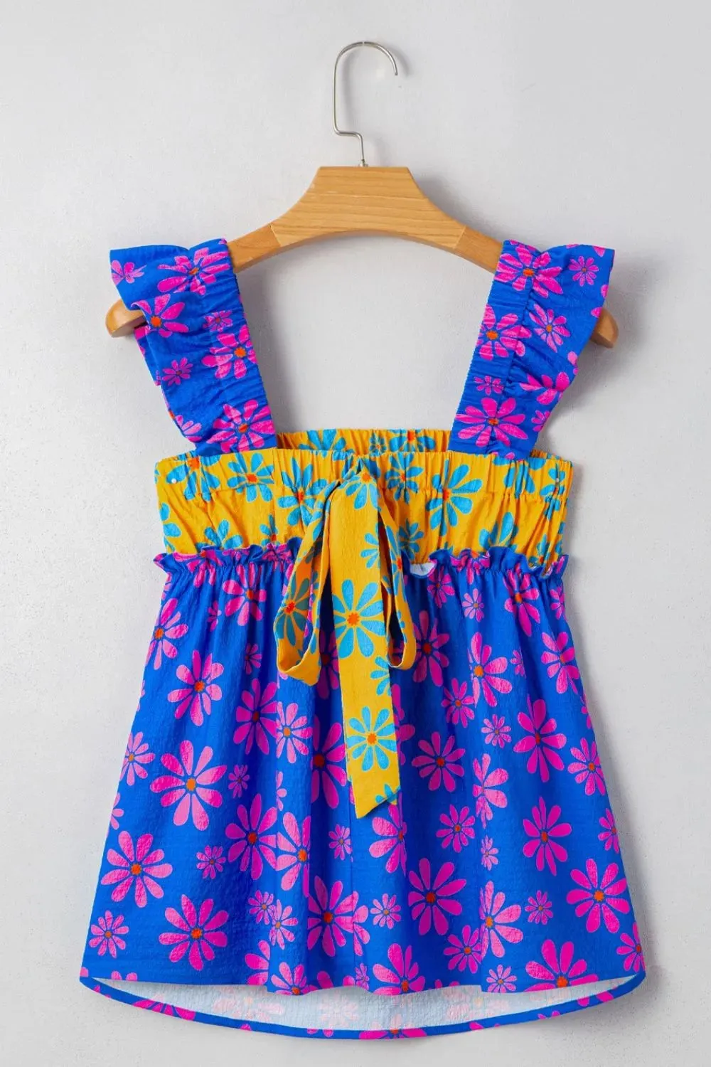 Floral Colorblock Flutter Straps Flowy Tank Top sold by Gigi Laurent product image thumbnail 4