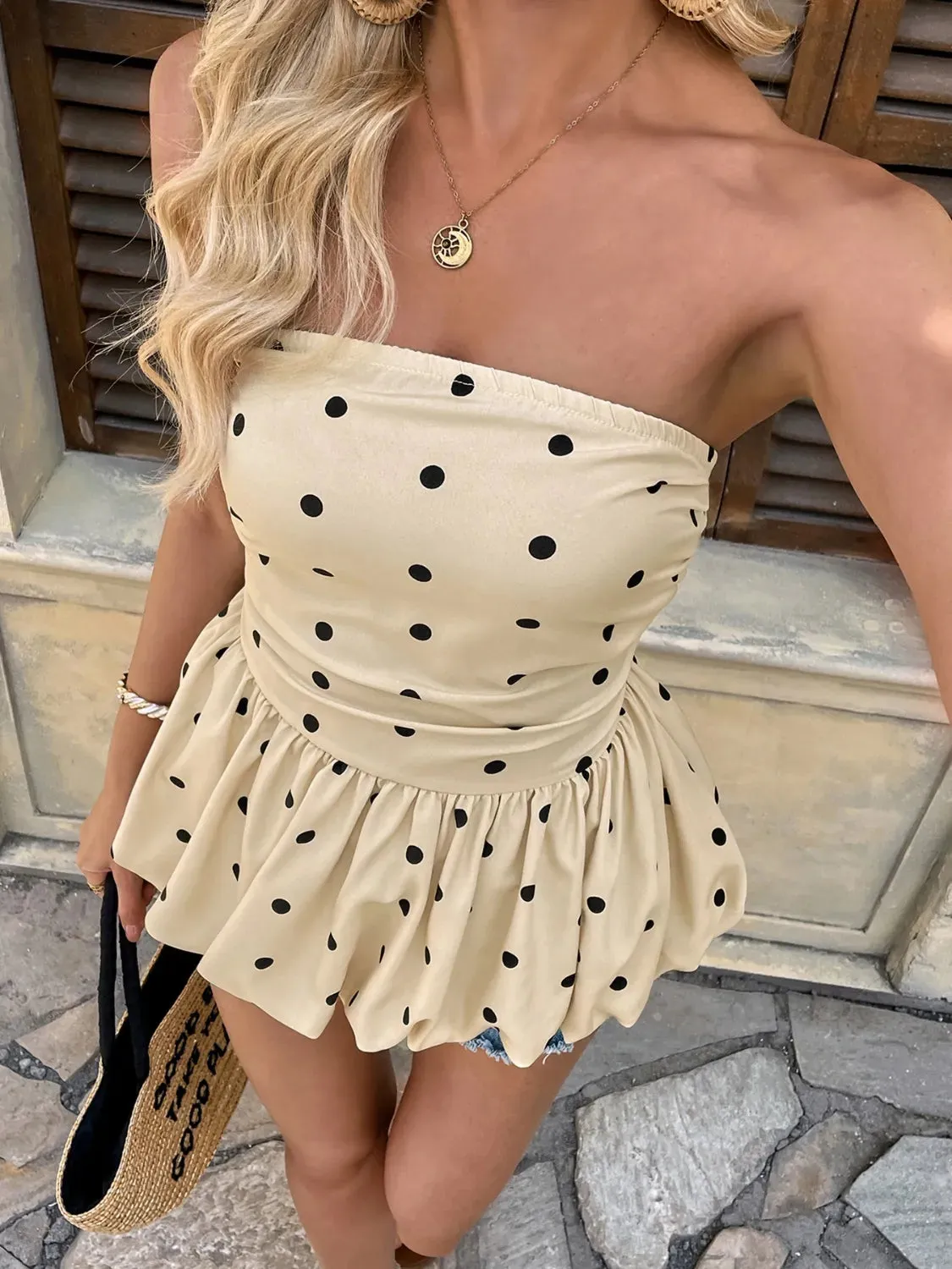 Polka Dot Tube Top sold by Gigi Laurent product image thumbnail 3