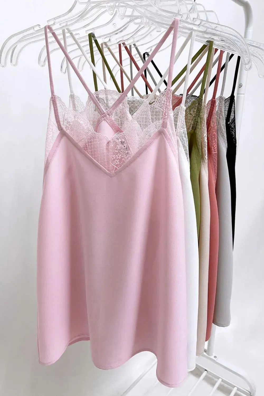 BiBi Lace Cami Solid Tank Top sold by Gigi Laurent product image thumbnail 2