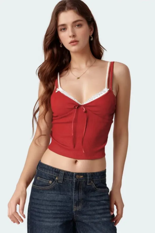 Lace Detail V-Neck Cami sold by Gigi Laurent