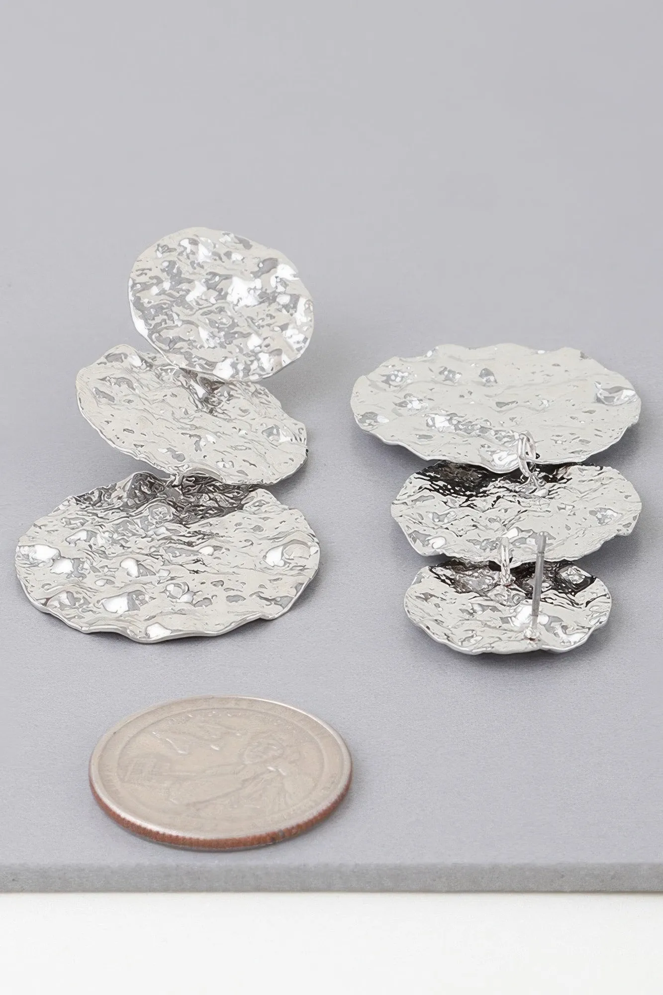 Triple Hammered Disc Earrings sold by Gigi Laurent product image thumbnail 4