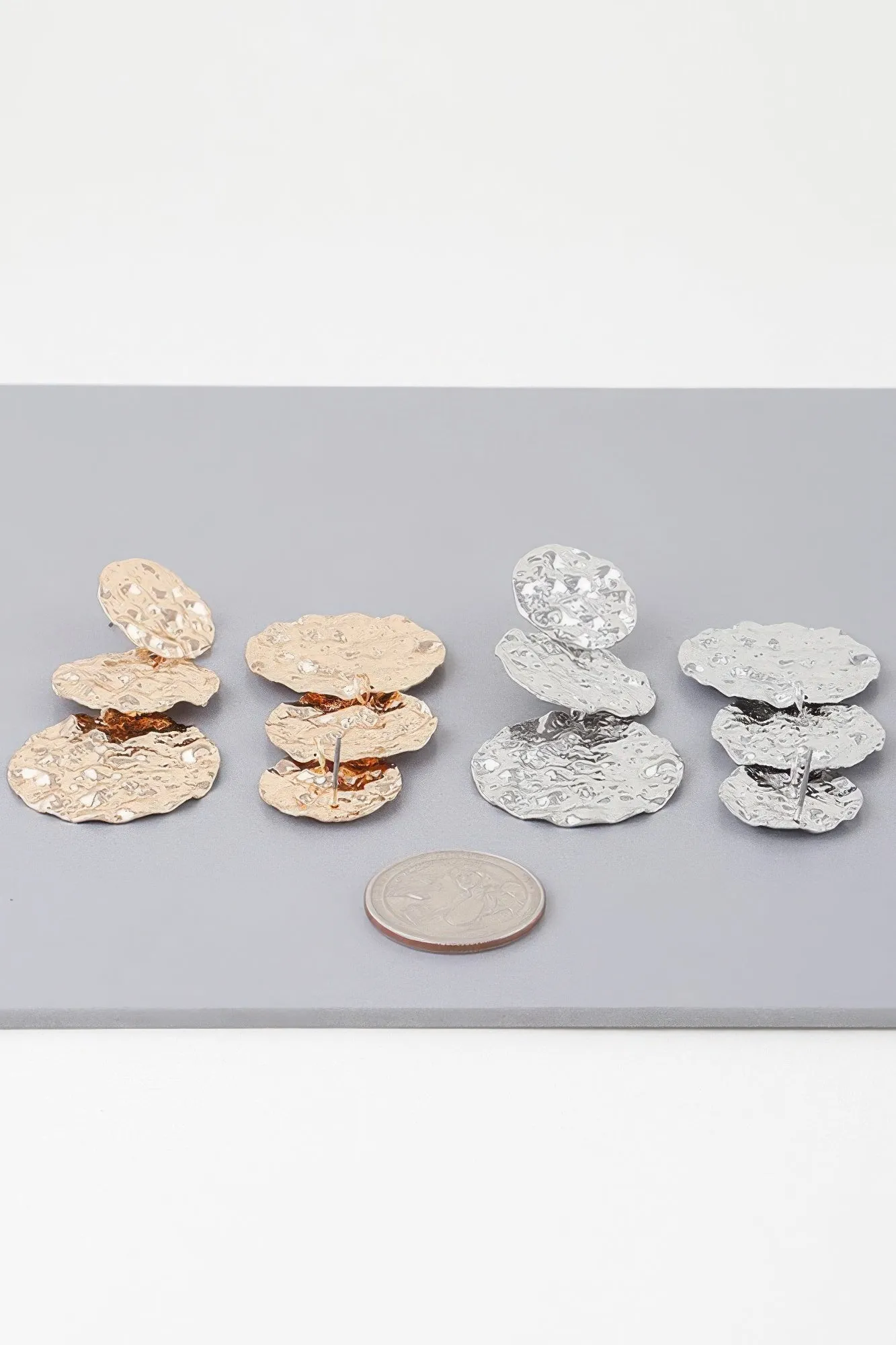 Triple Hammered Disc Earrings sold by Gigi Laurent product image thumbnail 5