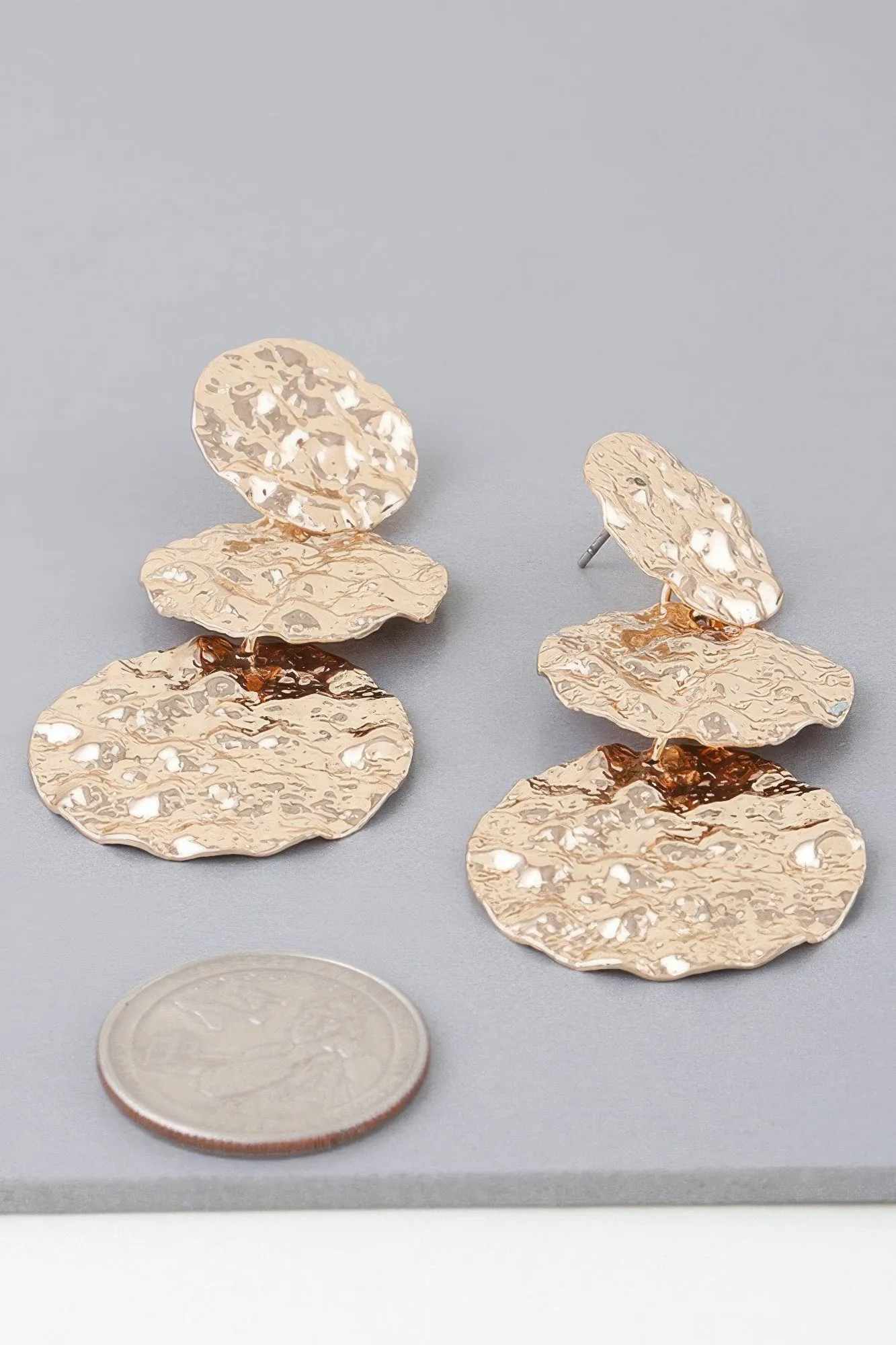 Triple Hammered Disc Earrings sold by Gigi Laurent product image thumbnail 2