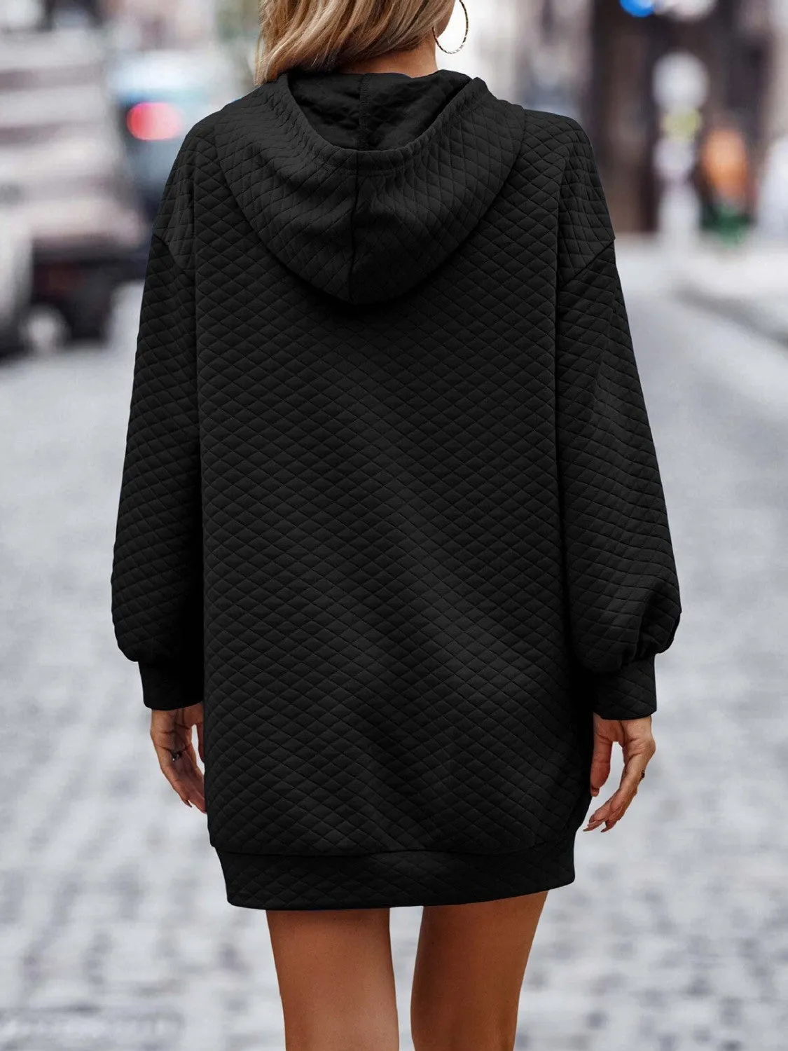 Textured Drawstring Tunic Hoodie sold by Gigi Laurent product image thumbnail 4