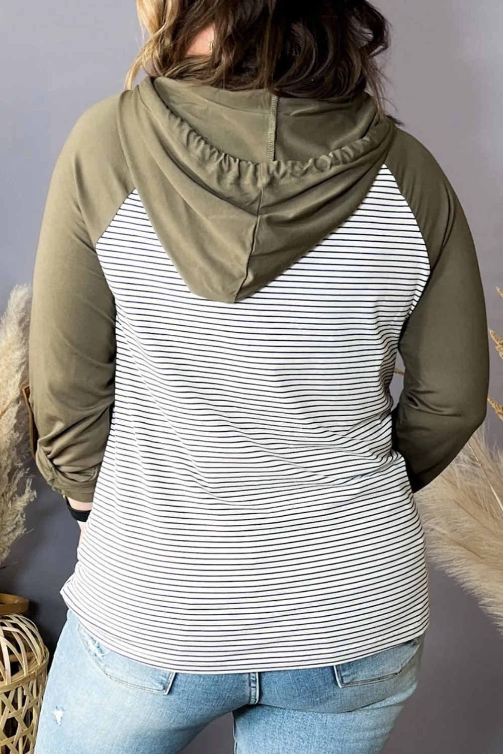 Plus Size Striped Long Sleeve Hoodie sold by Gigi Laurent product image thumbnail 2