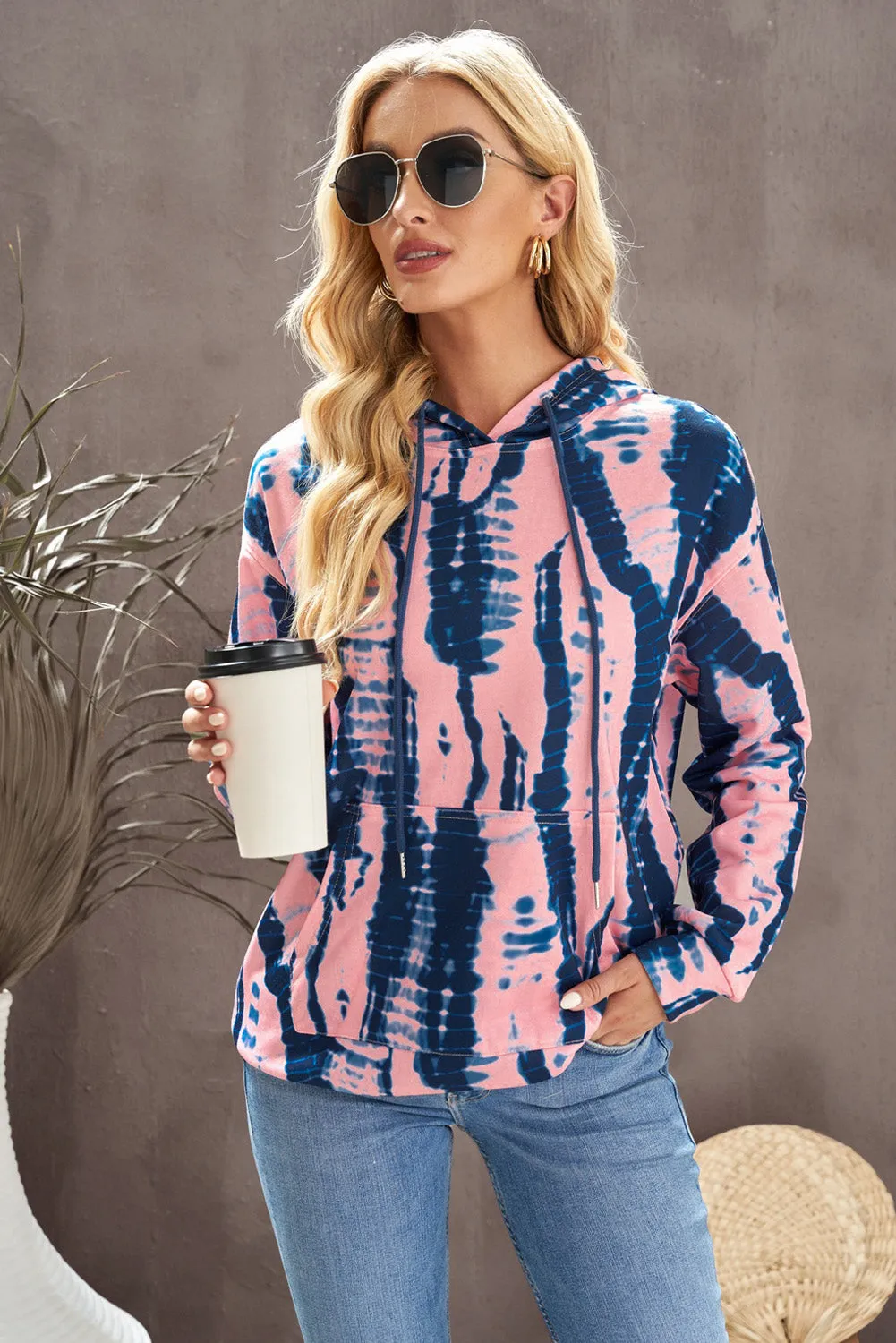 Tie-Dye Drawstring Hoodie with Pocket sold by Gigi Laurent product image thumbnail 4