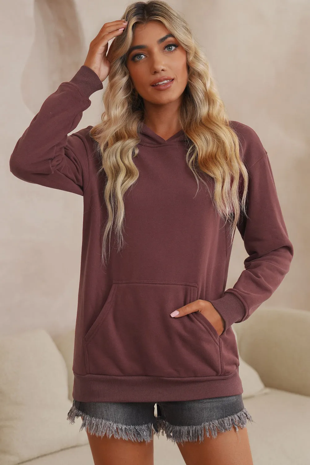 Dropped Shoulder Kangaroo Pocket Hoodie sold by Gigi Laurent product image thumbnail 5