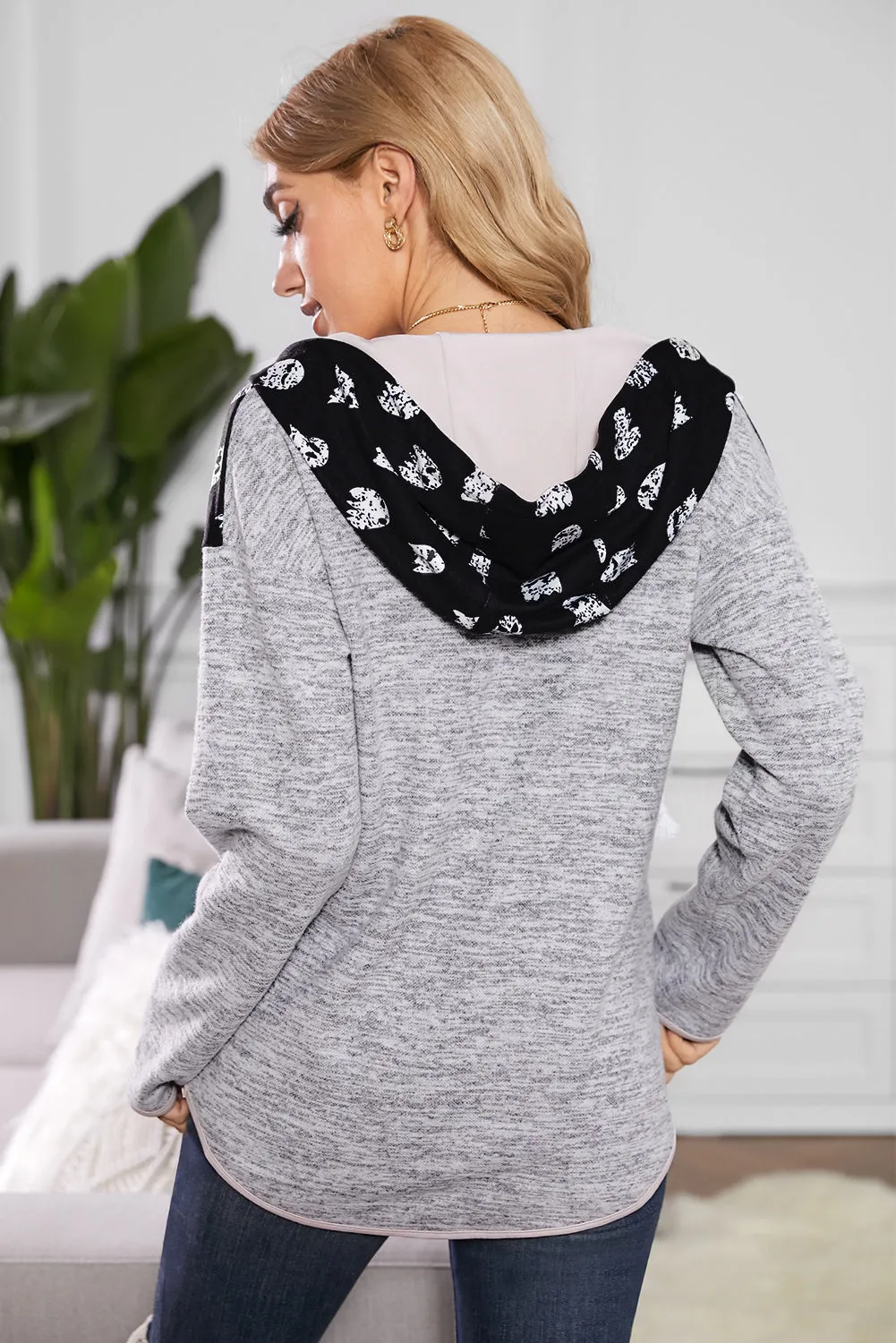 Ghost Print Dropped Shoulder Hoodie sold by Gigi Laurent product image thumbnail 2