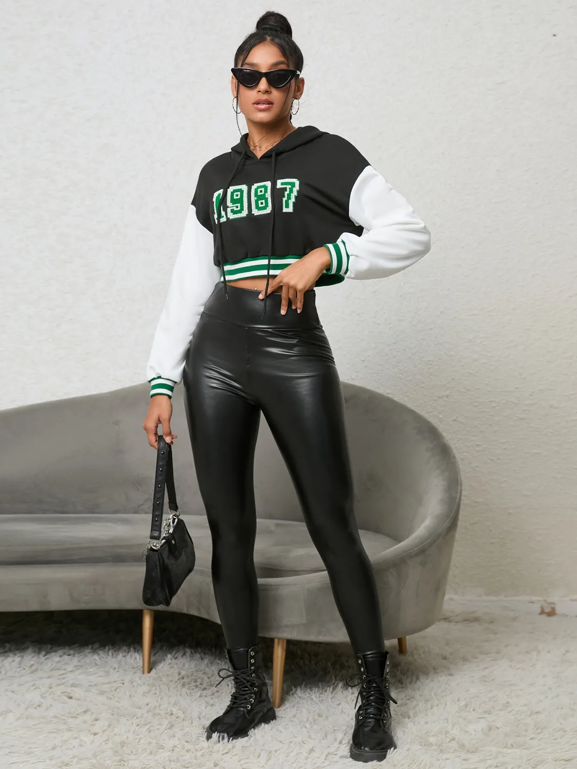 1987 Graphic Cropped Hoodie sold by Gigi Laurent product image thumbnail 4