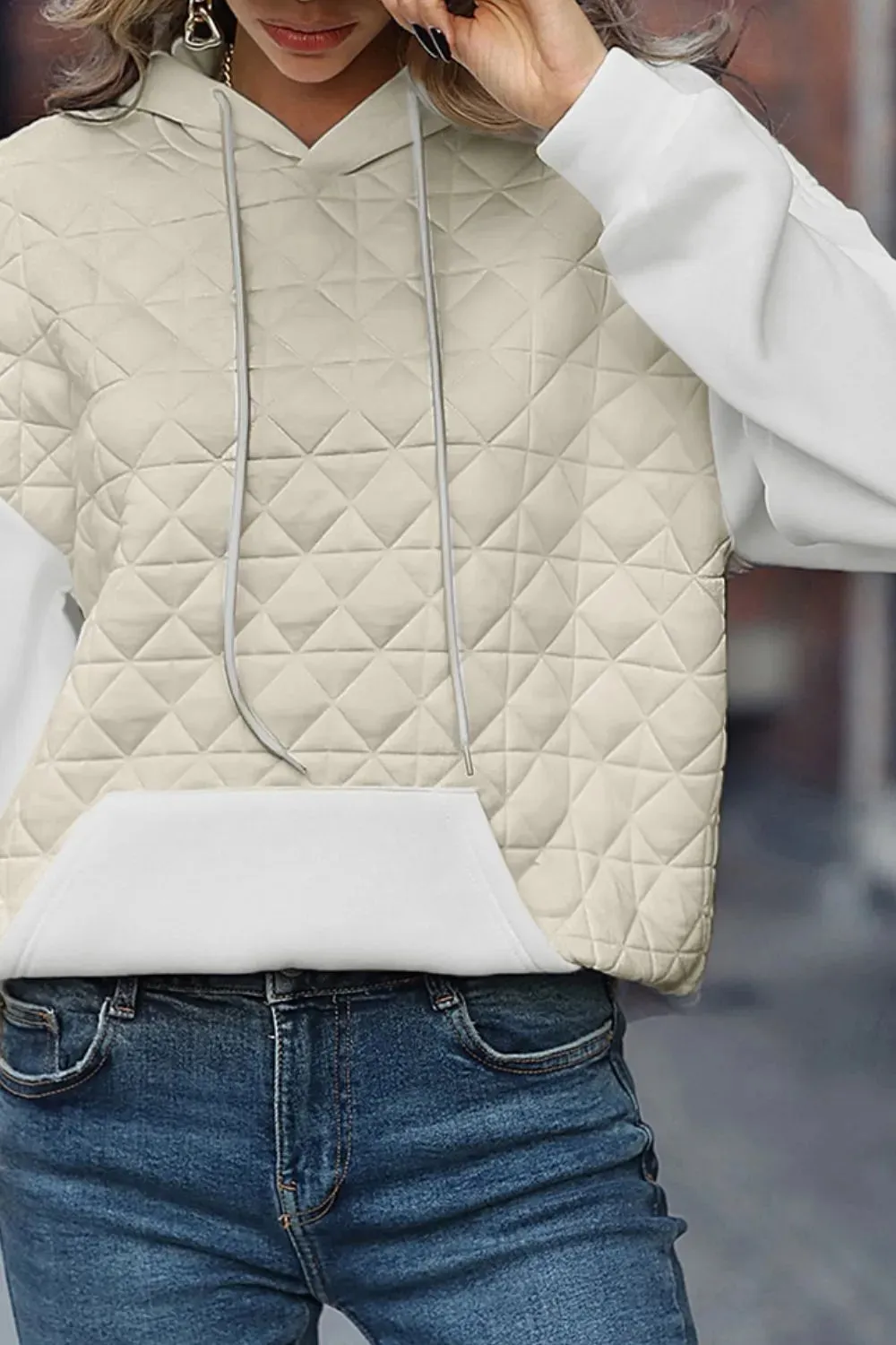 Drawstring Long Sleeve Hoodie with Pocket sold by Gigi Laurent product image thumbnail 5