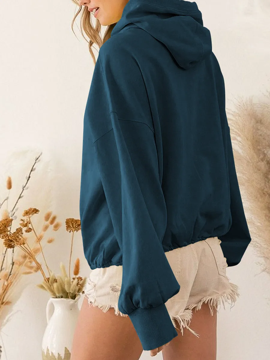 Zip-Up Dropped Shoulder Hoodie sold by Gigi Laurent product image thumbnail 3