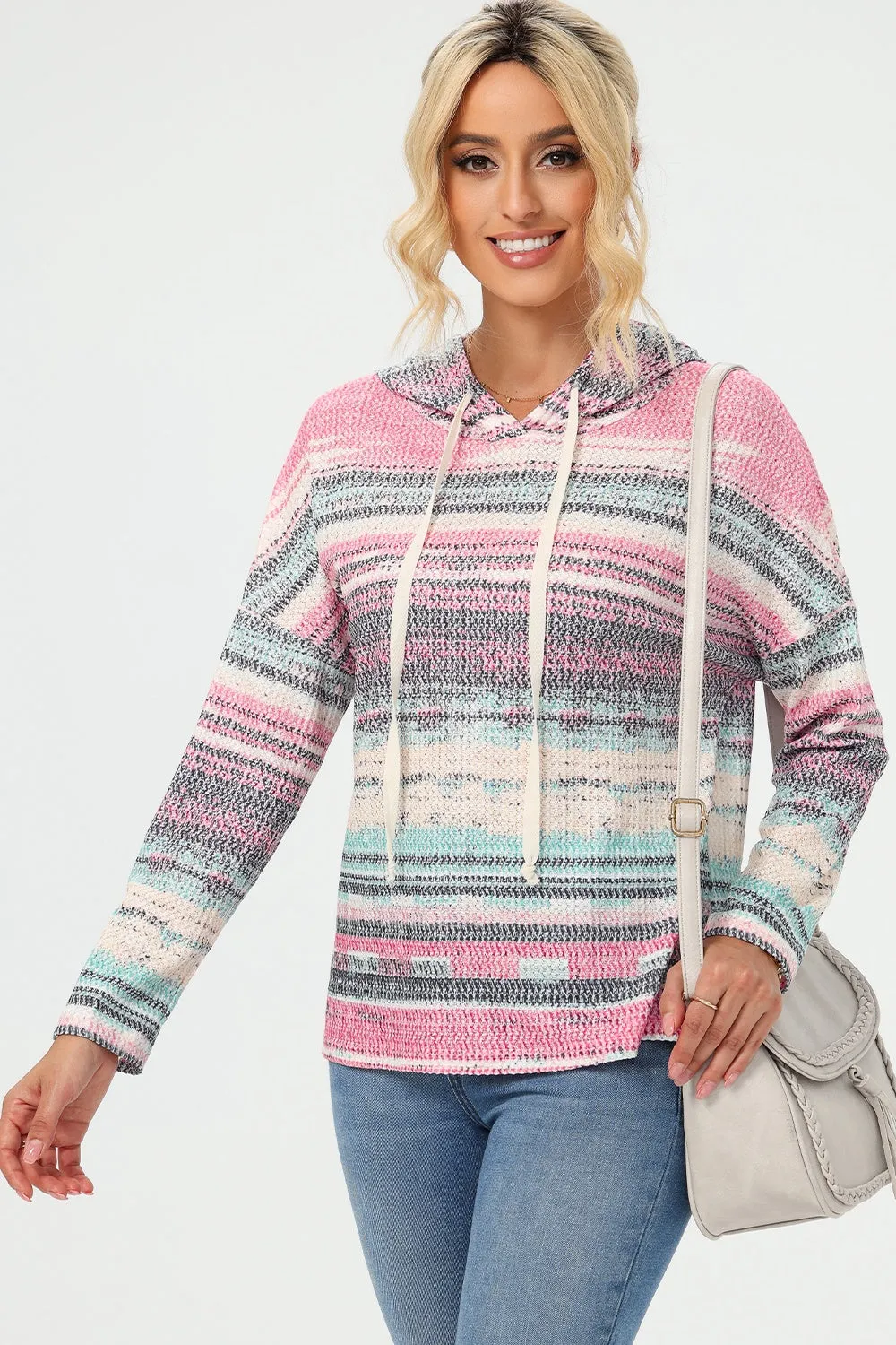 Striped Drawstring Long Sleeve Hoodie sold by Gigi Laurent product image thumbnail 3