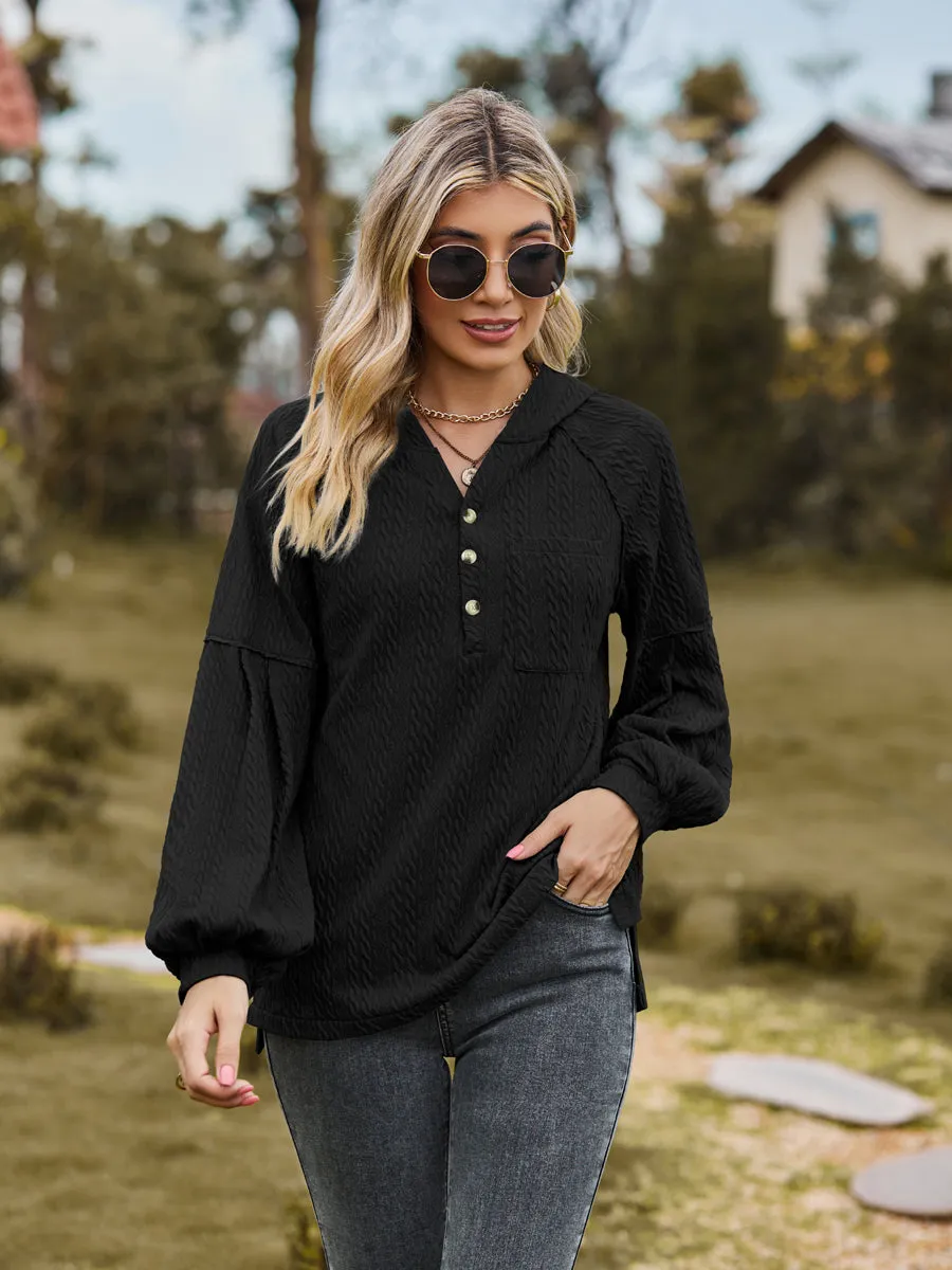 Cable-Knit Dropped Shoulder Hoodie sold by Gigi Laurent product image thumbnail 5