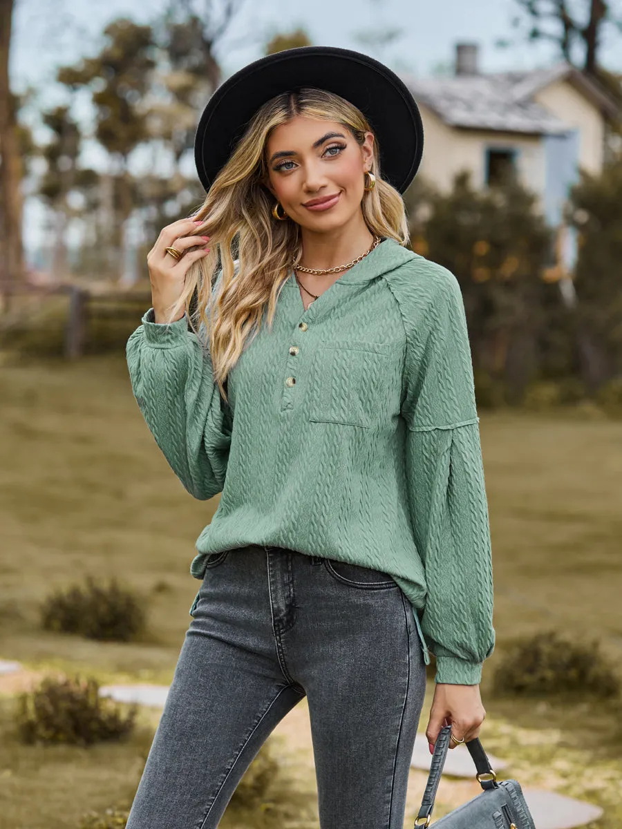 Cable-Knit Dropped Shoulder Hoodie sold by Gigi Laurent product image thumbnail 4