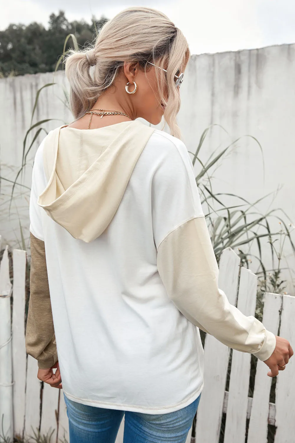 Color Block Drop Shoulder Hoodie sold by Gigi Laurent product image thumbnail 2