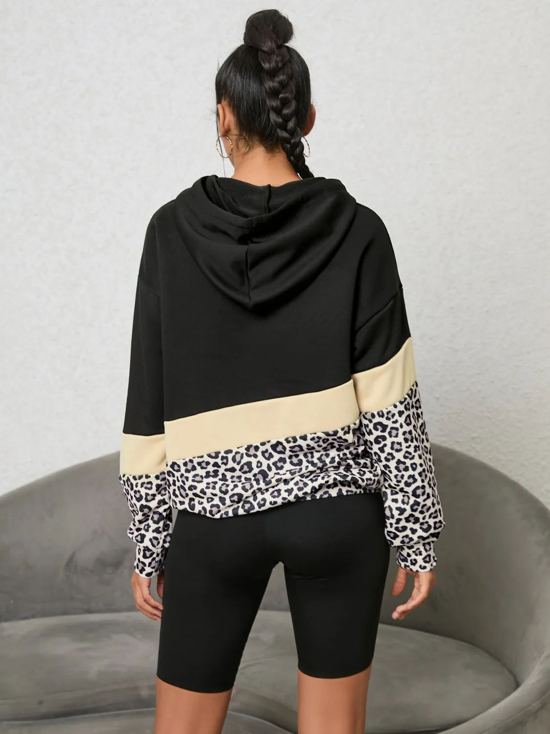 Leopard Color Block Hoodie sold by Gigi Laurent product image thumbnail 2