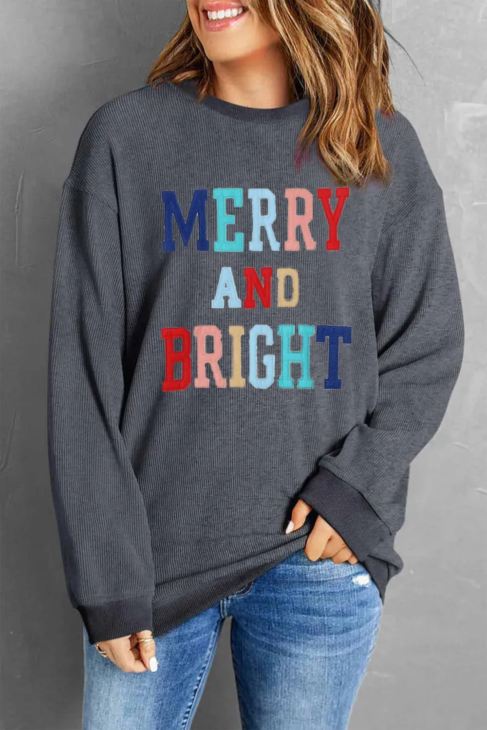 MERRY AND BRIGHT Graphic Sweatshirt sold by Gigi Laurent