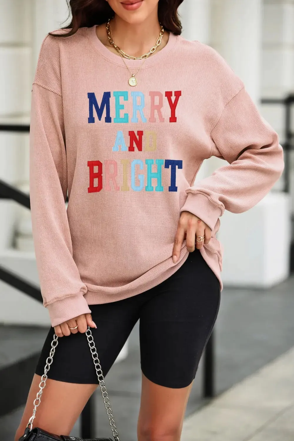 MERRY AND BRIGHT Graphic Sweatshirt sold by Gigi Laurent product image thumbnail 4