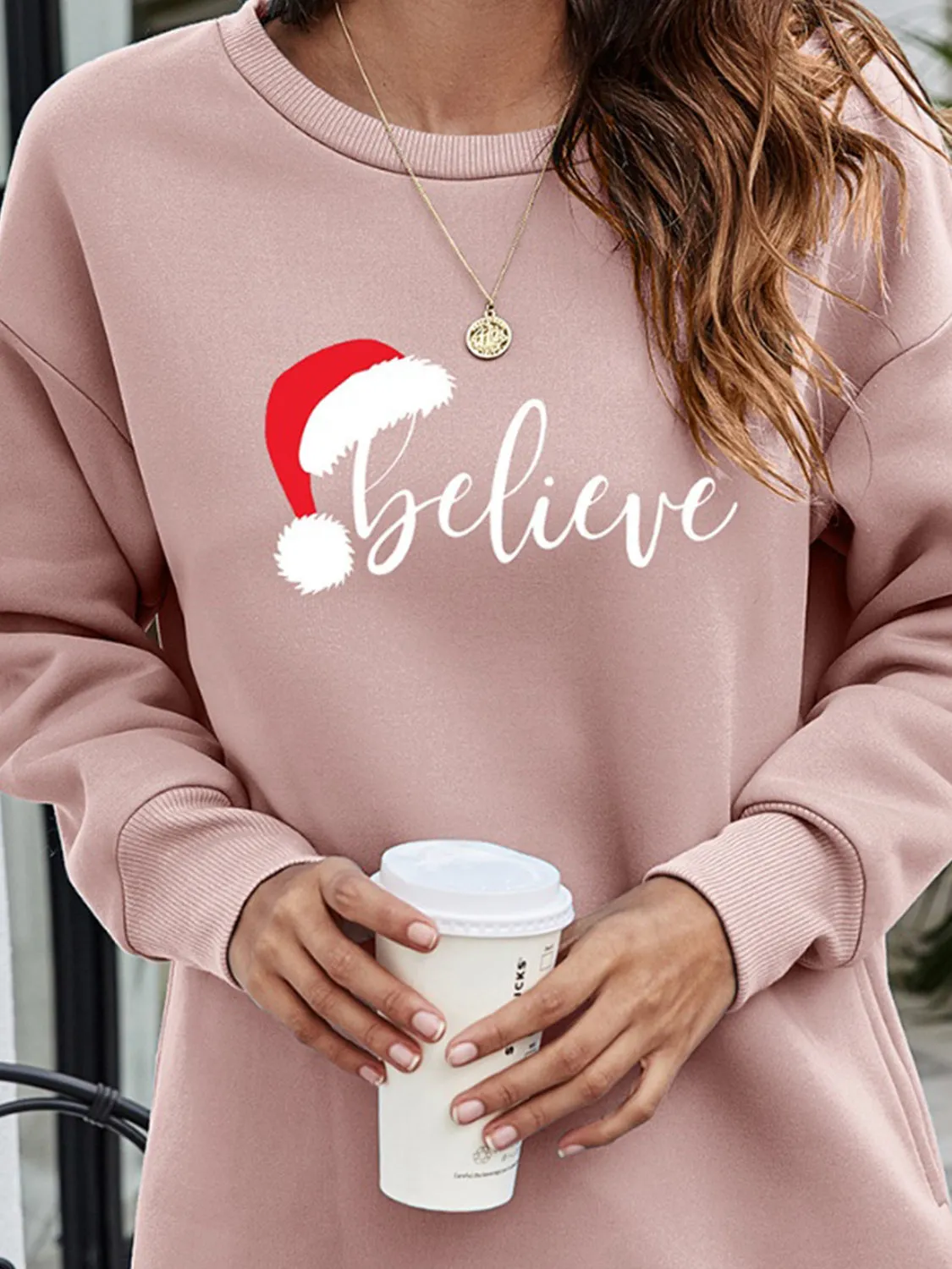 BELIEVE Graphic Tunic Sweatshirt sold by Gigi Laurent product image thumbnail 3