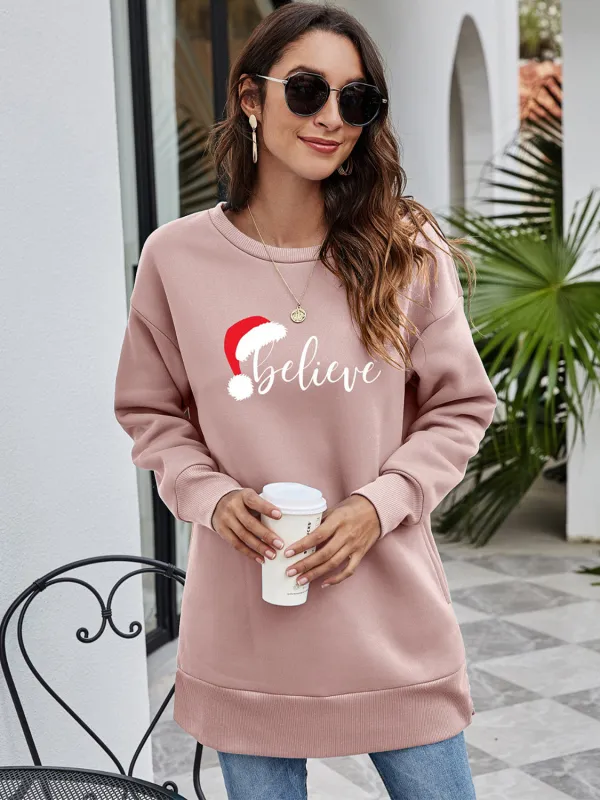 BELIEVE Graphic Tunic Sweatshirt sold by Gigi Laurent