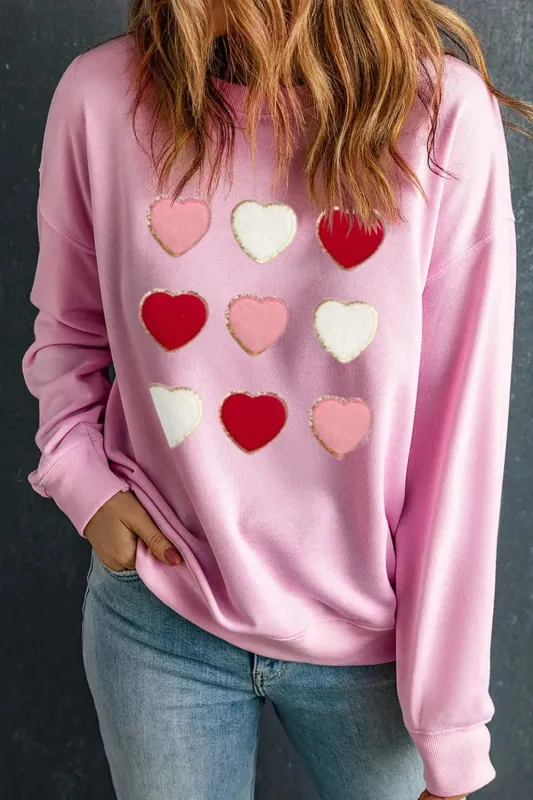 Contrast Heart Long Sleeve Sweatshirt sold by Gigi Laurent