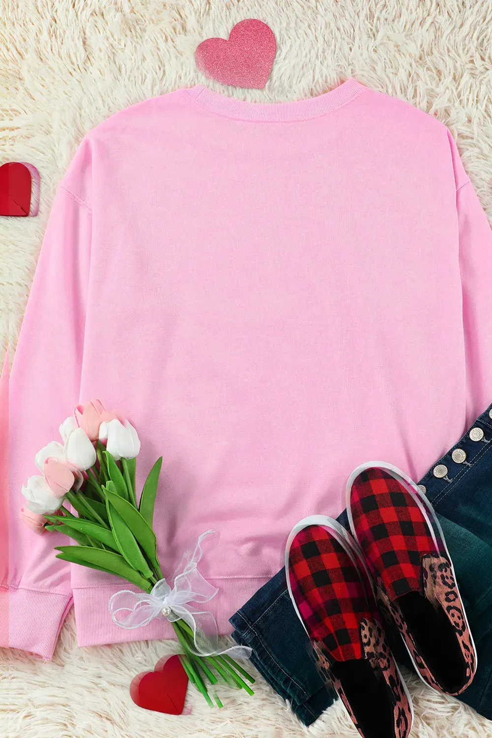 Contrast Heart Long Sleeve Sweatshirt sold by Gigi Laurent product image thumbnail 4