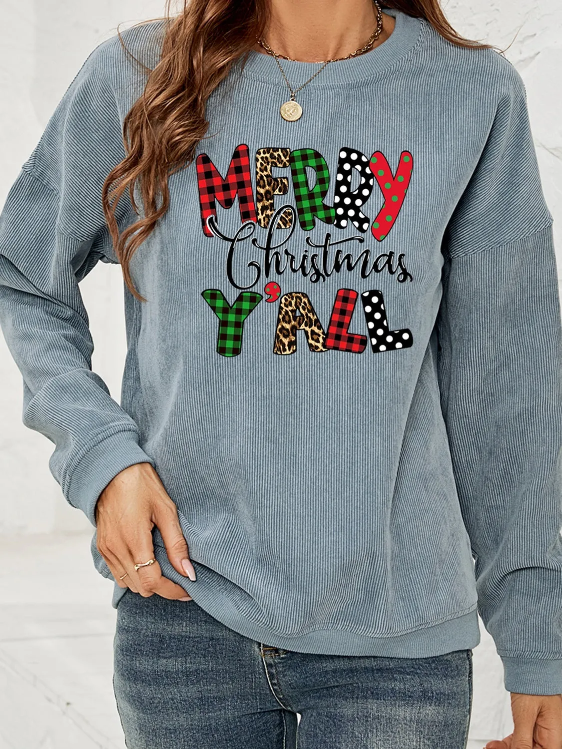 MERRY CHRISTMAS Y'ALL Graphic Sweatshirt sold by Gigi Laurent product image thumbnail 3