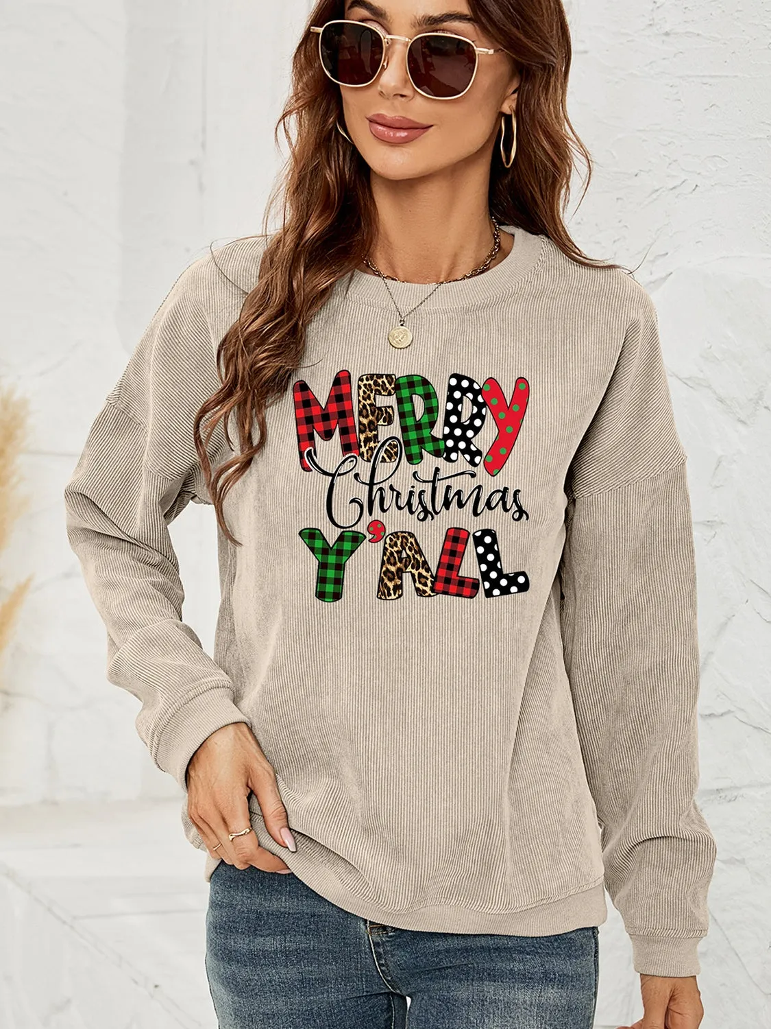 MERRY CHRISTMAS Y'ALL Graphic Sweatshirt sold by Gigi Laurent product image thumbnail 4