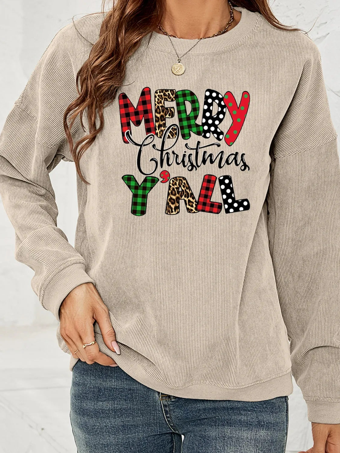 MERRY CHRISTMAS Y'ALL Graphic Sweatshirt sold by Gigi Laurent product image thumbnail 5