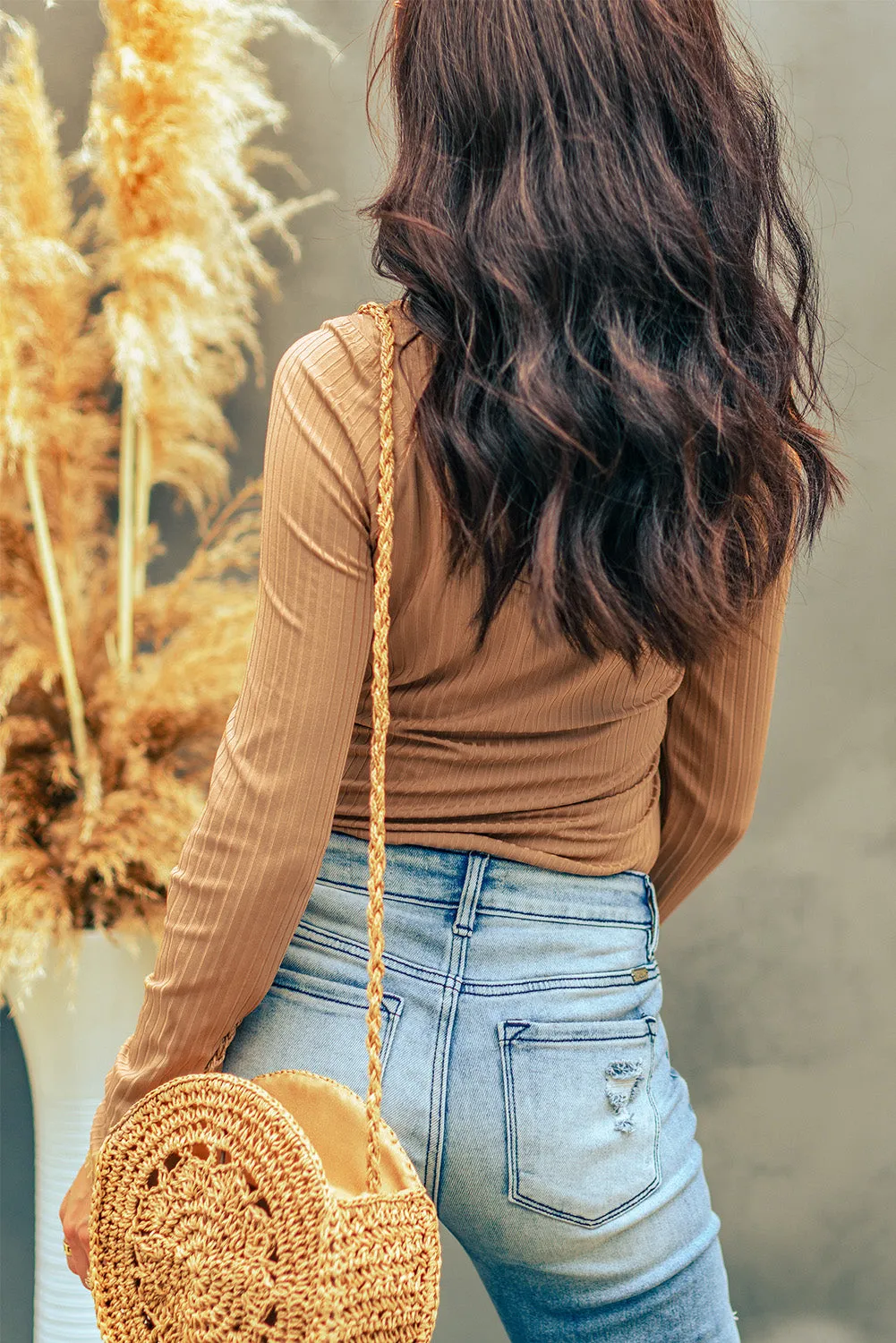 Ribbed Buttoned Long Sleeve Bodysuit sold by Gigi Laurent product image thumbnail 2