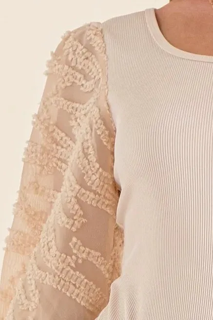 And The Why Textured Puff Sleeve Bodysuit sold by Gigi Laurent product image thumbnail 5