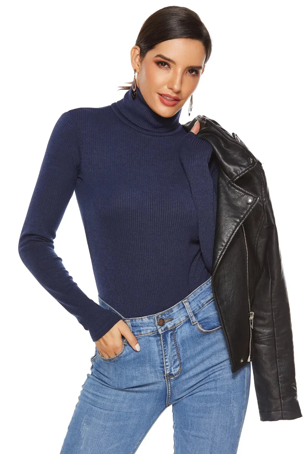 Ribbed Turtleneck Long Sleeve Bodysuit sold by Gigi Laurent product image thumbnail 3