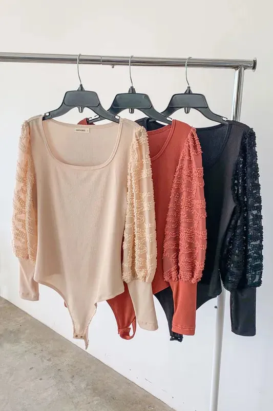 And The Why Textured Puff Sleeve Bodysuit sold by Gigi Laurent product image thumbnail 5