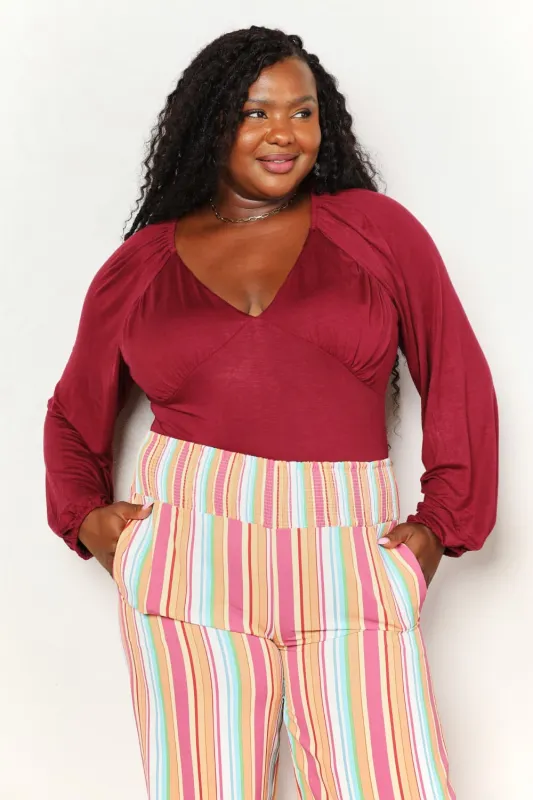 Culture Code  Full Size V-Neck Bodysuit sold by Gigi Laurent