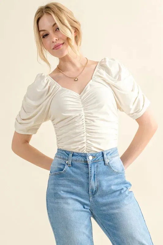 And The Why Buttery Soft Ruched Detailed Jersey Bodysuit sold by Gigi Laurent product image thumbnail 4