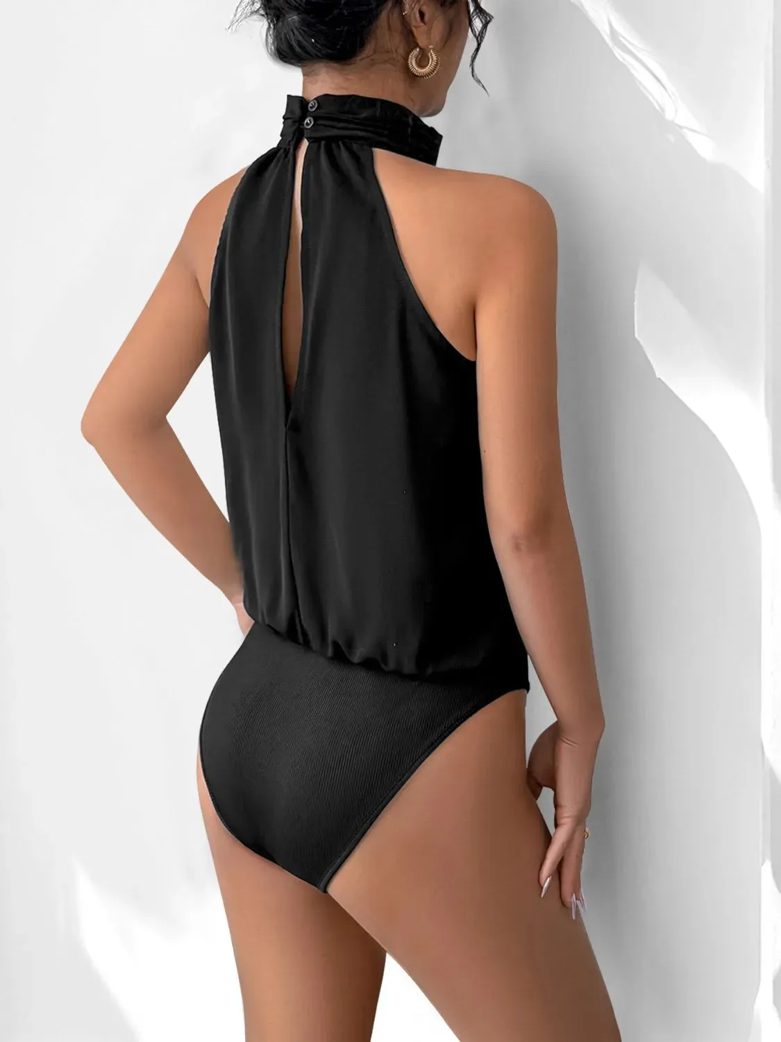 3D Flower Grecian Neck Bodysuit sold by Gigi Laurent product image thumbnail 4