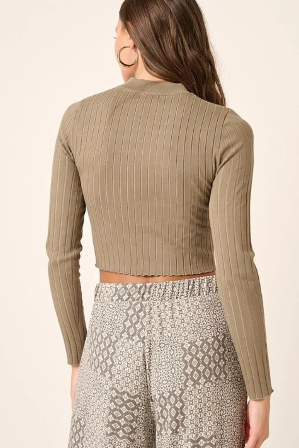 Mittoshop Mock Neck Long Sleeve Crop Knit Top sold by Gigi Laurent product image thumbnail 2