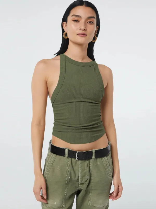 Halter Neck Ribbed Cropped Top sold by Gigi Laurent