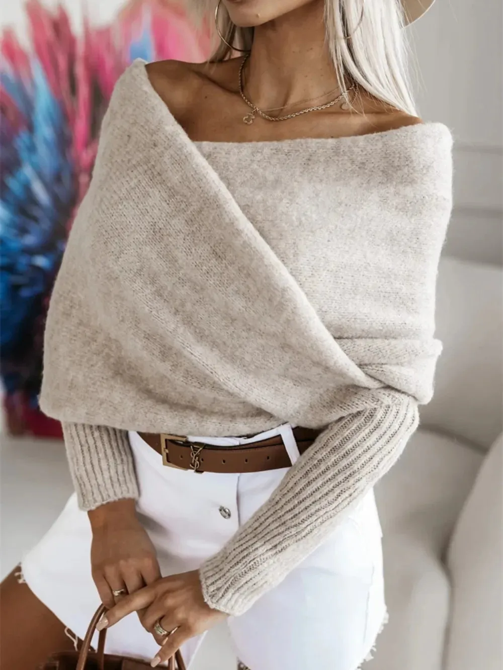 Long Sleeve Cropped Knit Top sold by Gigi Laurent product image thumbnail 5