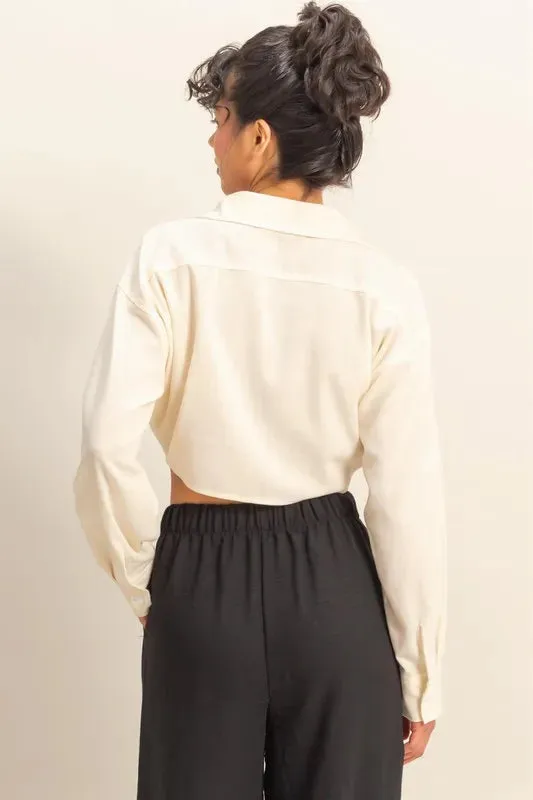 HYFVE Washed Tie Front Crop Top sold by Gigi Laurent product image thumbnail 4