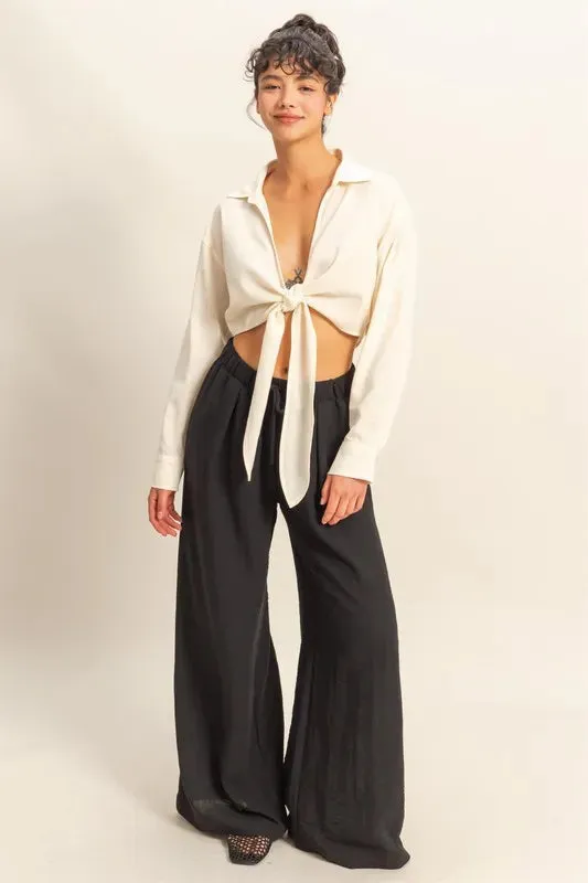 HYFVE Washed Tie Front Crop Top sold by Gigi Laurent