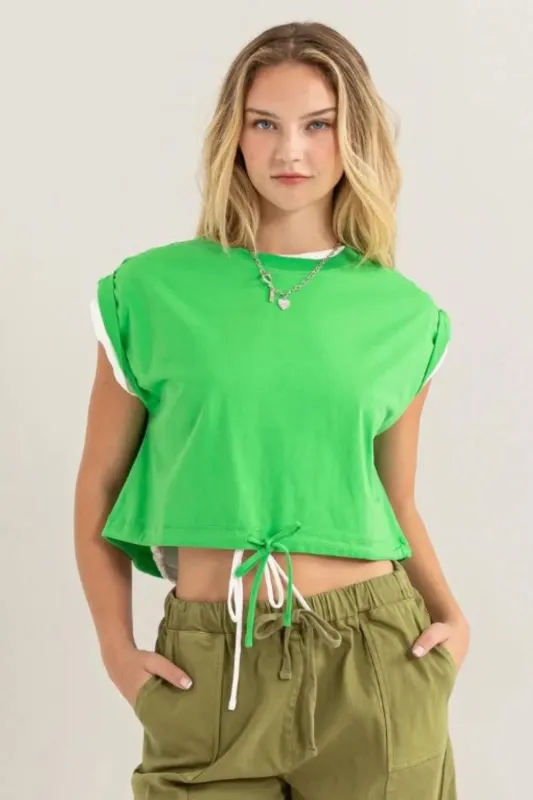 HYFVE Drawstring Hem Crop Top sold by Gigi Laurent