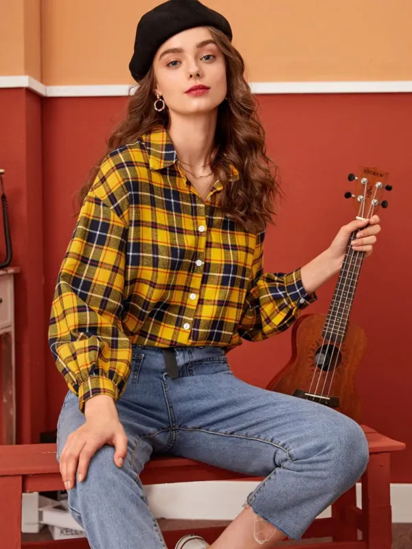 Plaid Button Down Shirt sold by Gigi Laurent