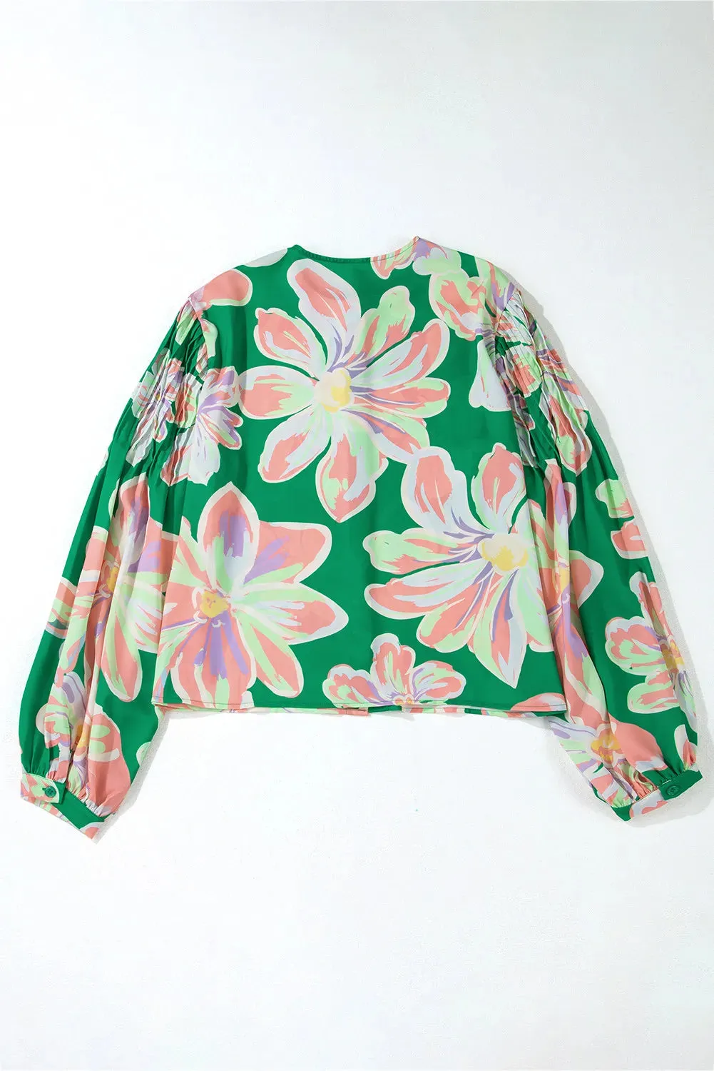 Floral Pleated Puff Sleeve Shirt sold by Gigi Laurent product image thumbnail 4