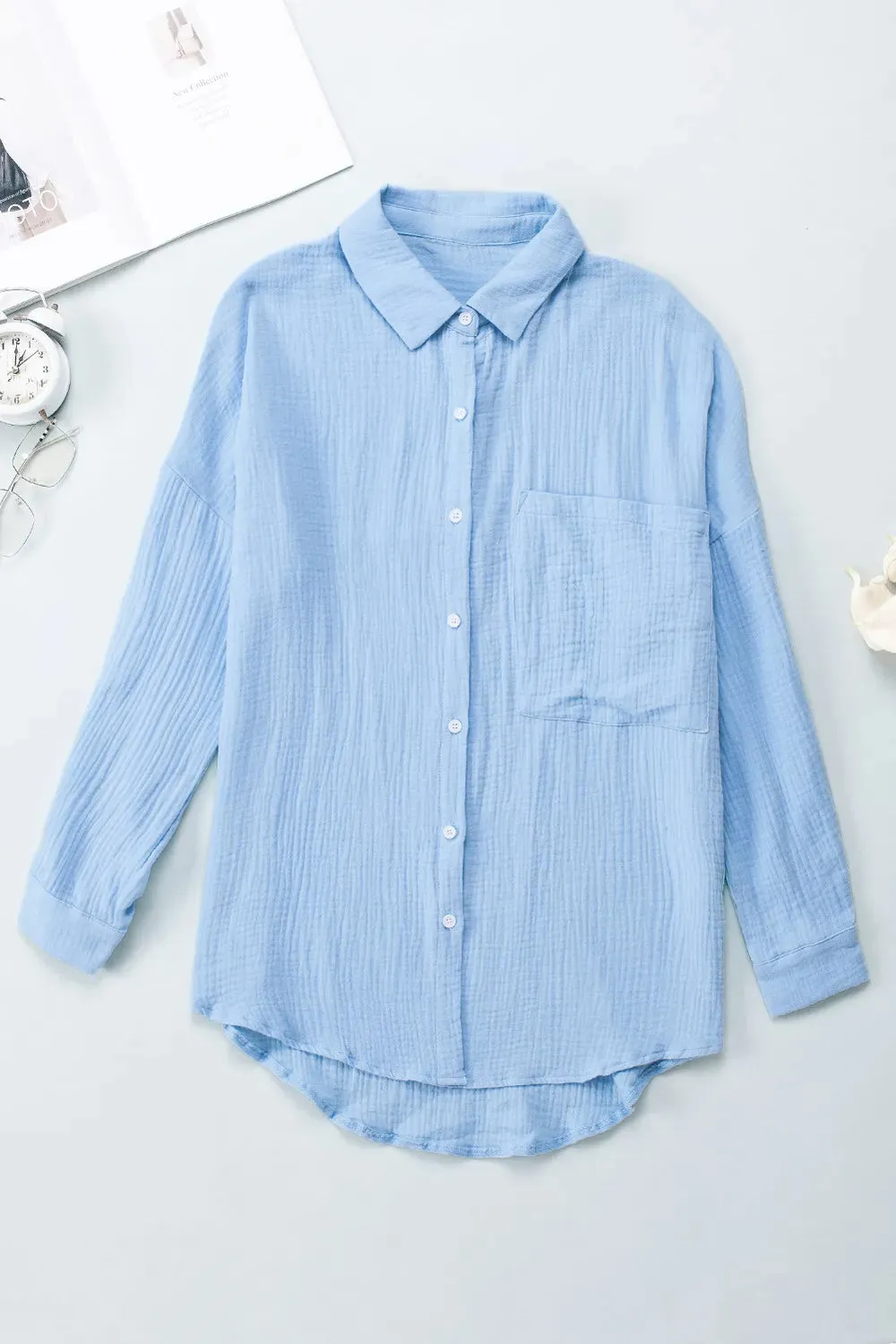 Textured Pocketed Button Up Shirt sold by Gigi Laurent product image thumbnail 5