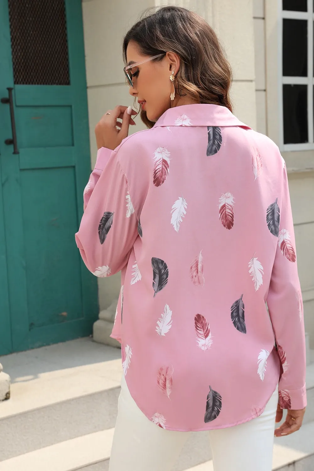 Printed Collared Neck Buttoned Shirt sold by Gigi Laurent product image thumbnail 2