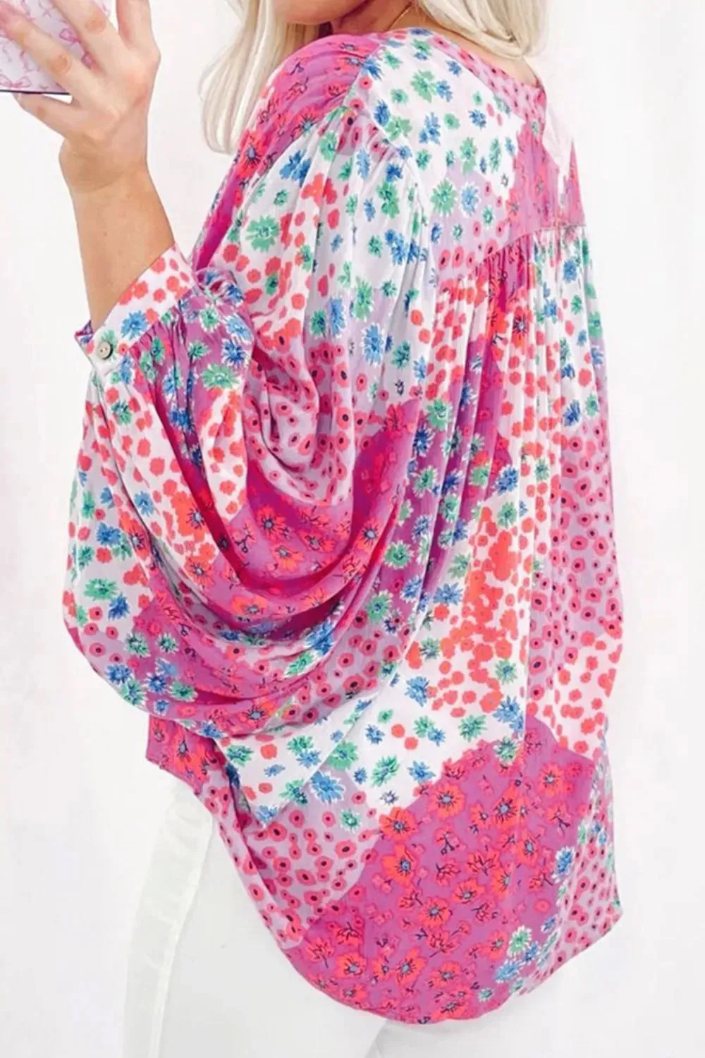 Printed Notched Long Sleeve Shirt sold by Gigi Laurent product image thumbnail 2