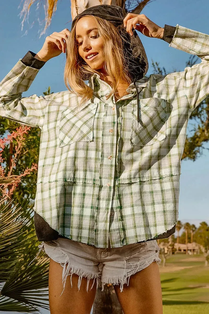 BiBi Casual Check Shirts with Hood sold by Gigi Laurent